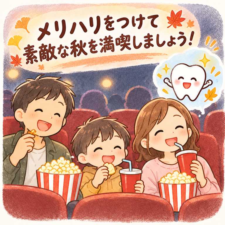 特別な日は楽しみ、普段はメリハリをつけた食べ方を伝えるイラスト